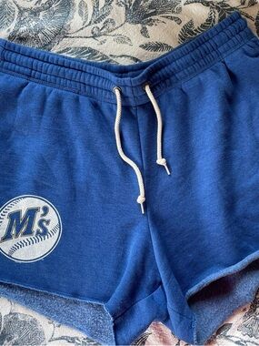 Blue large ‘Mariners’ Homage Baseball Logo Drawstring Shorts